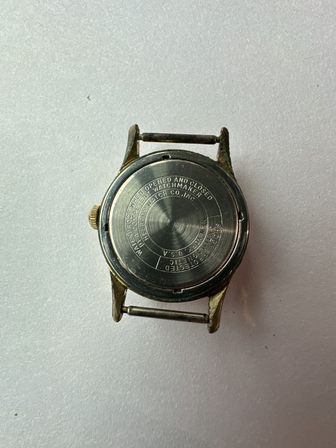 Helbros Invincible Automatic Date Watch Gold Tone Silver Dial 3