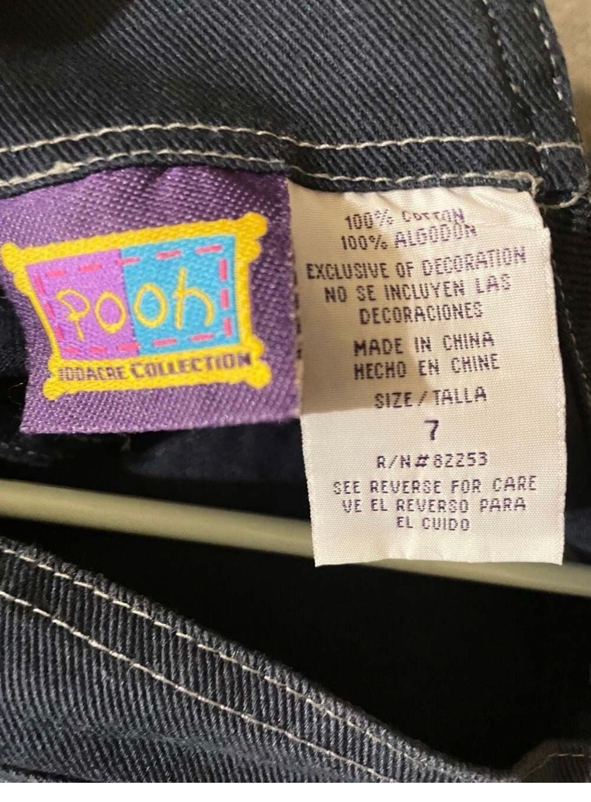 Pooh 100 Acre Collection Size 7 Blue Denim Overalls with Tags 5