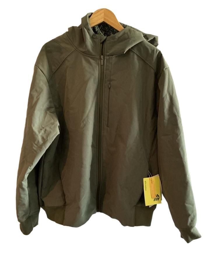 All In Motion Fleece Jacket Size XL Green Hooded Full Zip Soft Shell 2