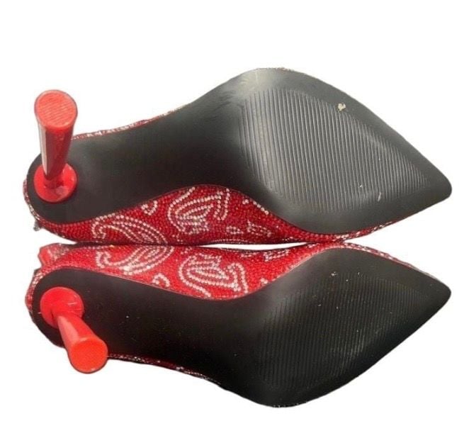 Steve Madden Robyn-R Rhinestone Bandana Red Ankle Booties 4