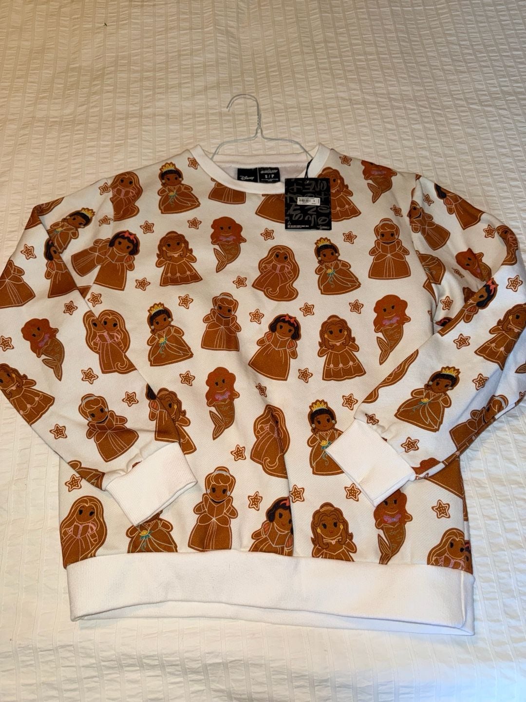 CakeWorthy Disney Princess Gingerbread Crewneck Sweatshirt Size S White 6