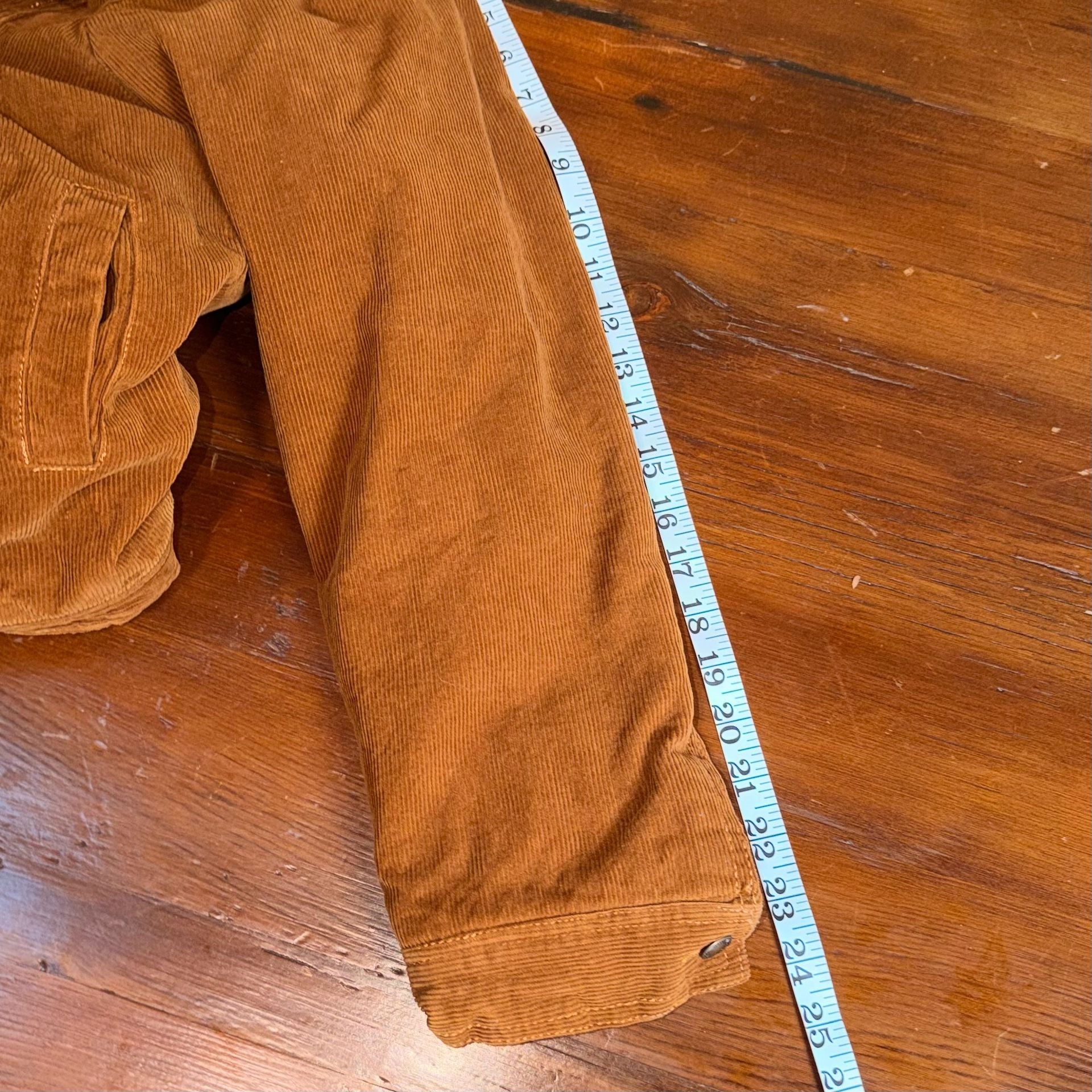Simple Design Corduroy Sherpa Fleece Lined Jacket Brown Size M 9