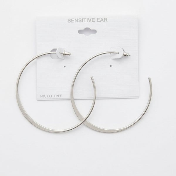 Sensitive Ear Nickel Free Silver Hoop Earrings