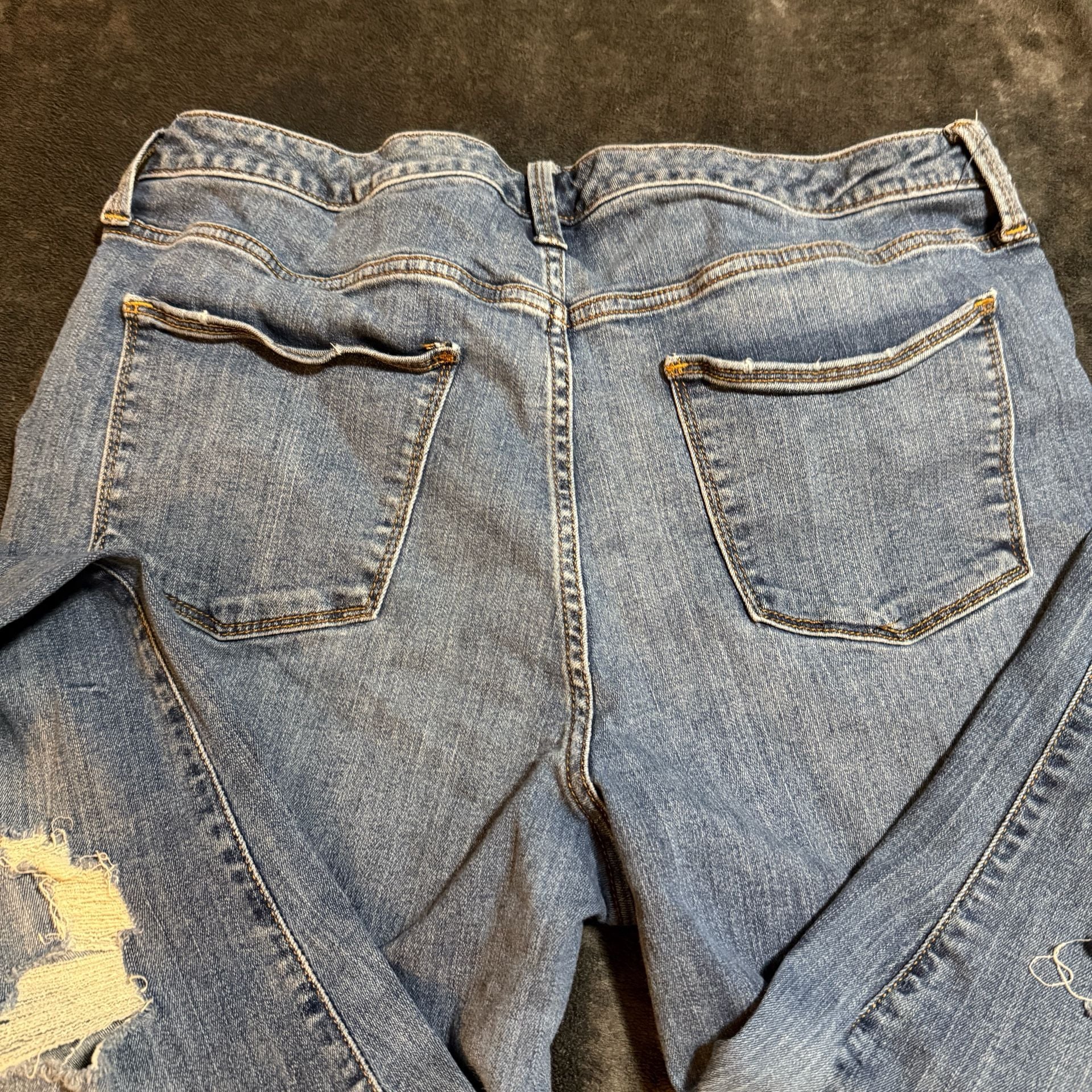 Universal Thread Distressed Skinny Ankle Jeans Size 16/33R Blue Denim 7