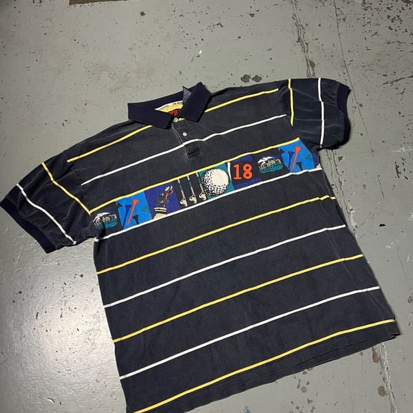 Pivot Rules Golf Shirt Size XXL Striped Polo