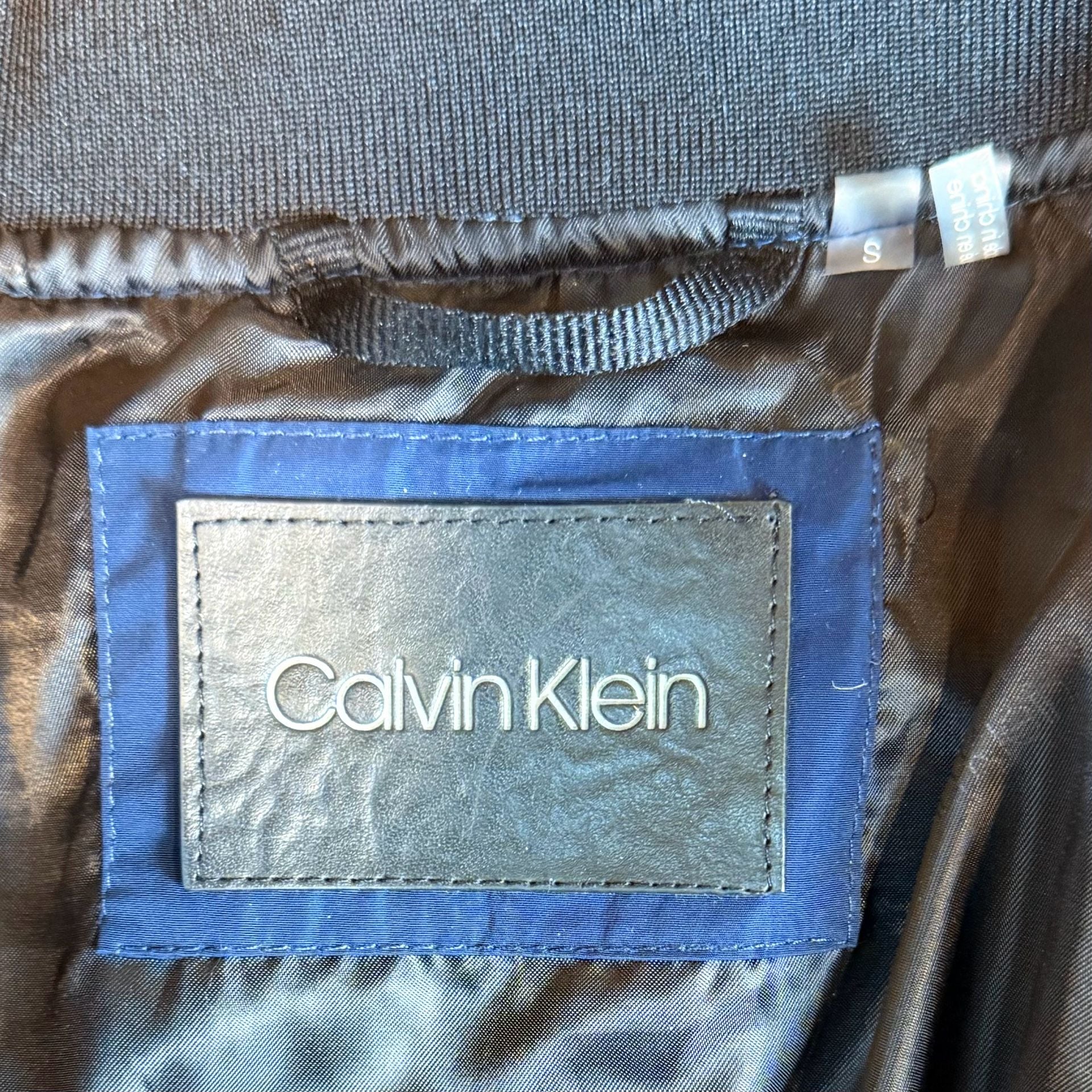 Calvin Klein Quilted Bomber Jacket Size S Blue Diamond Pattern 7