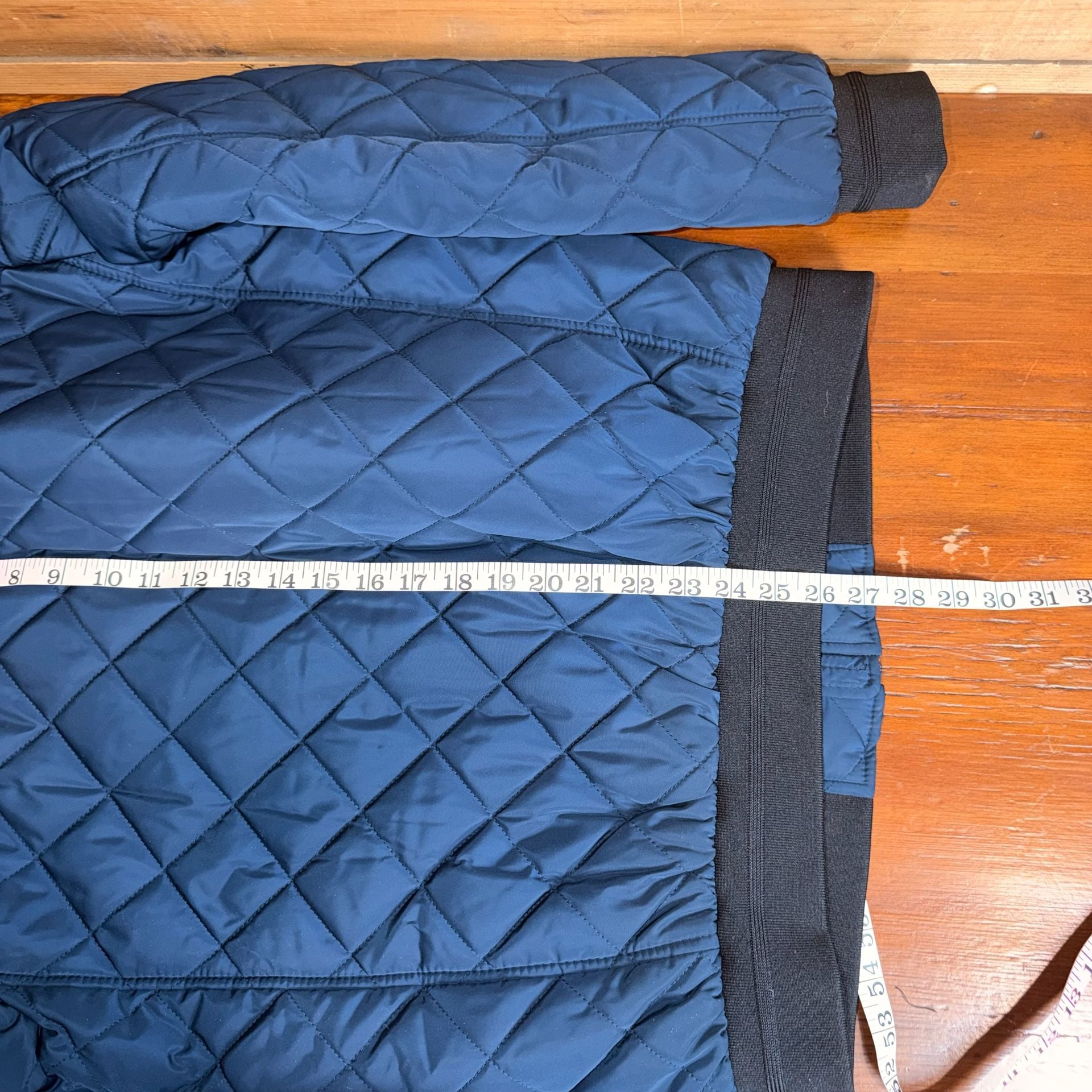 Calvin Klein Quilted Bomber Jacket Size S Blue Diamond Pattern 9