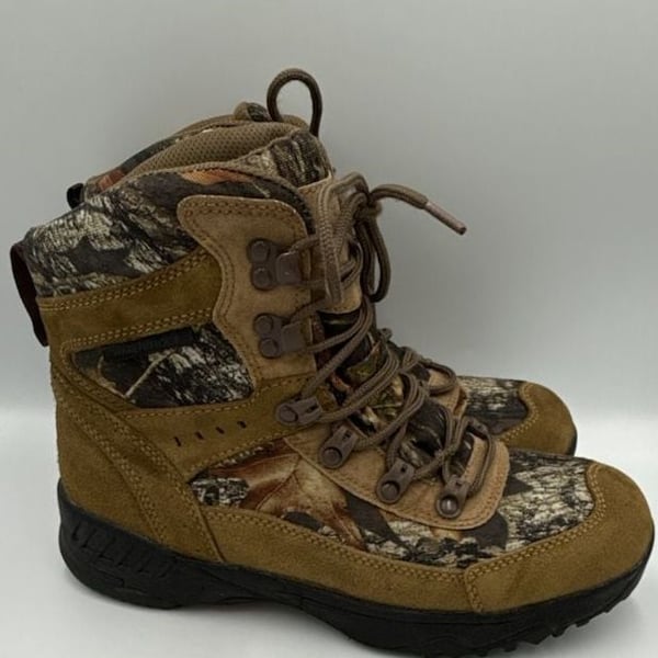 Balance Man Brown Camo Leather Upper Hiking Boots Size 7.5
#873