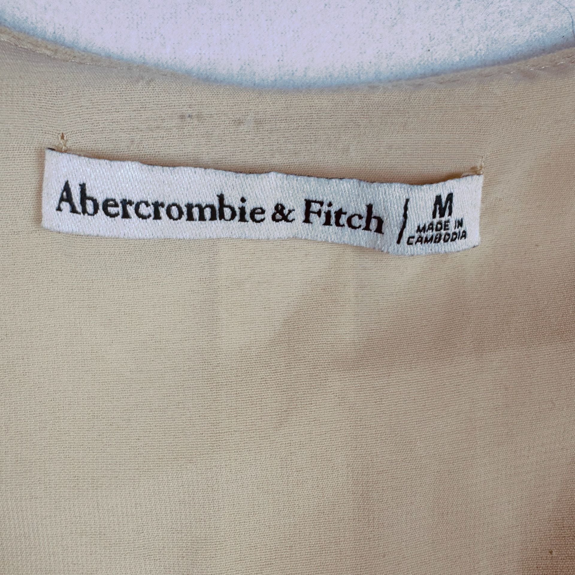 Abercrombie & Fitch Yellow Linen Vest Size M V-Neck Button Front Sleeveless 5