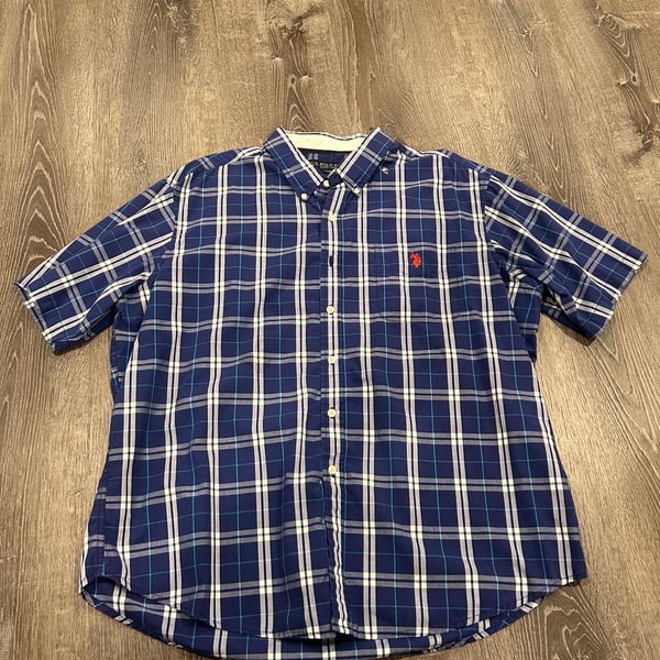 U.S. Polo Assn. Plaid Shirt Size XXL Blue