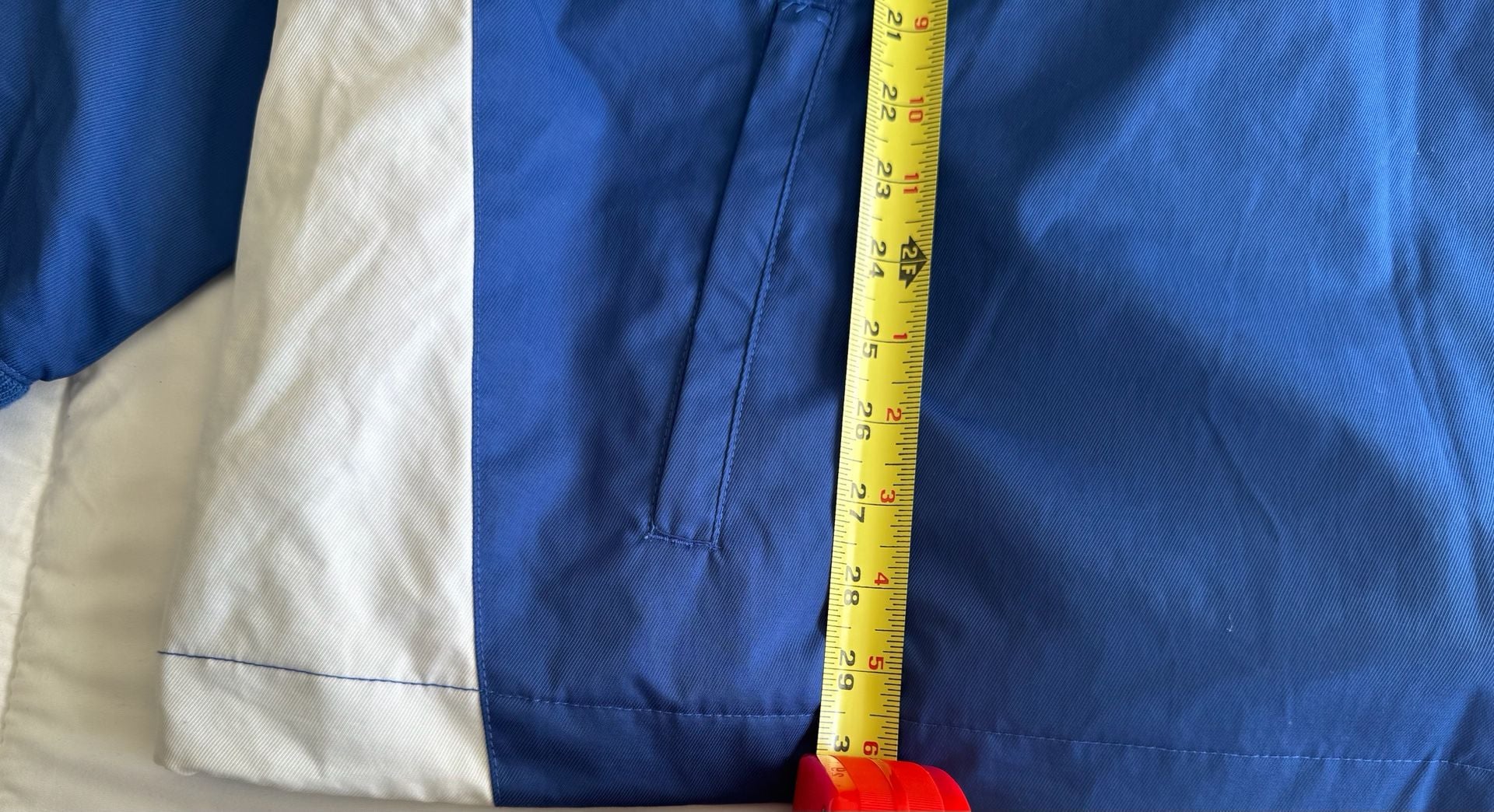 Champion Pullover Windbreaker Jacket Blue White V-Neck Medium 5