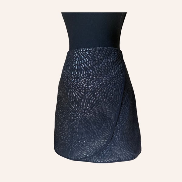 mini wrap skirt office siren petites metallic textured size 6p