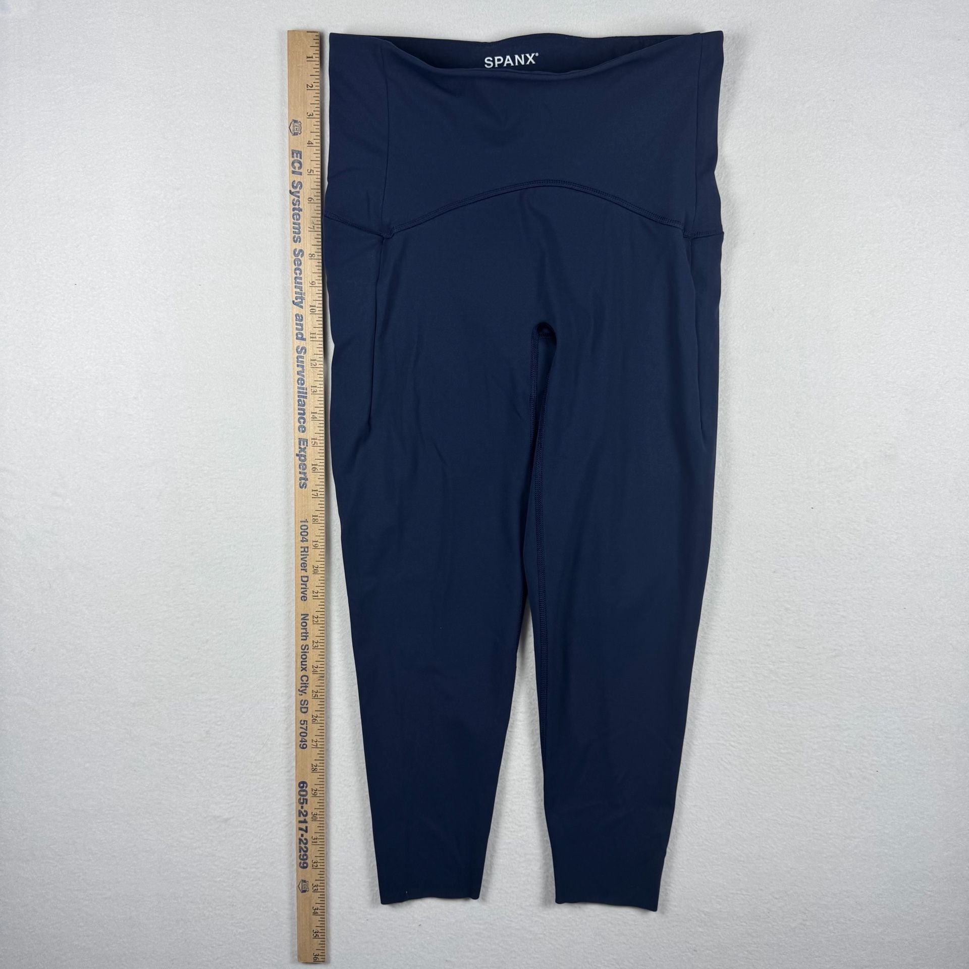 Spanxshape Booty Boost 7/8 Leggings Size 4 Blue High Waisted Athletic Leggings 3