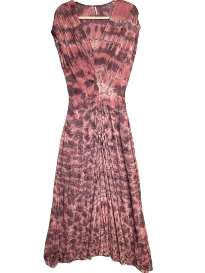 Y2K Young Fabulous & Broke Midi Dress Size M Pink Tie Dye 2
