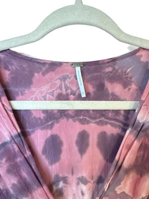 Y2K Young Fabulous & Broke Midi Dress Size M Pink Tie Dye 3