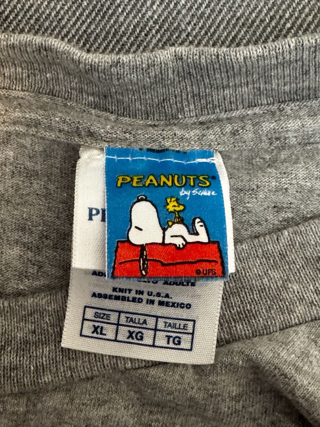 Vintage Peanuts Snoopy Joe Cool T-Shirt XL Gray Cool Love Y2K Velvety Graphic 5