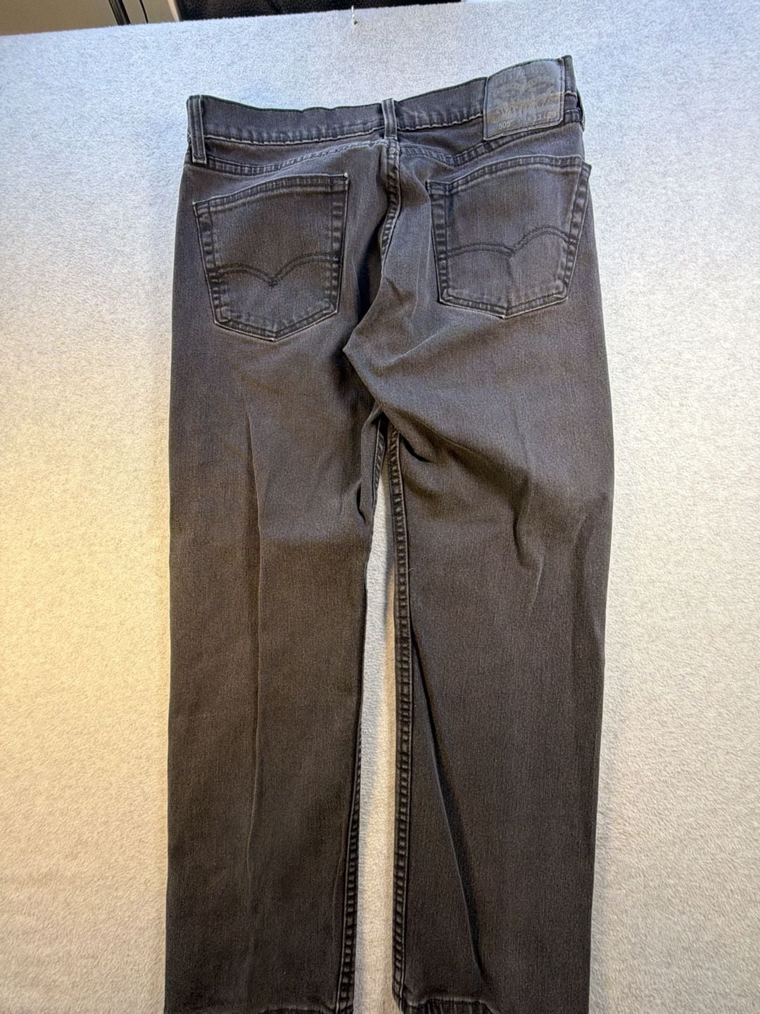 Levi's 505 Jeans Size W33 L29 Black Denim Straight Leg 7
