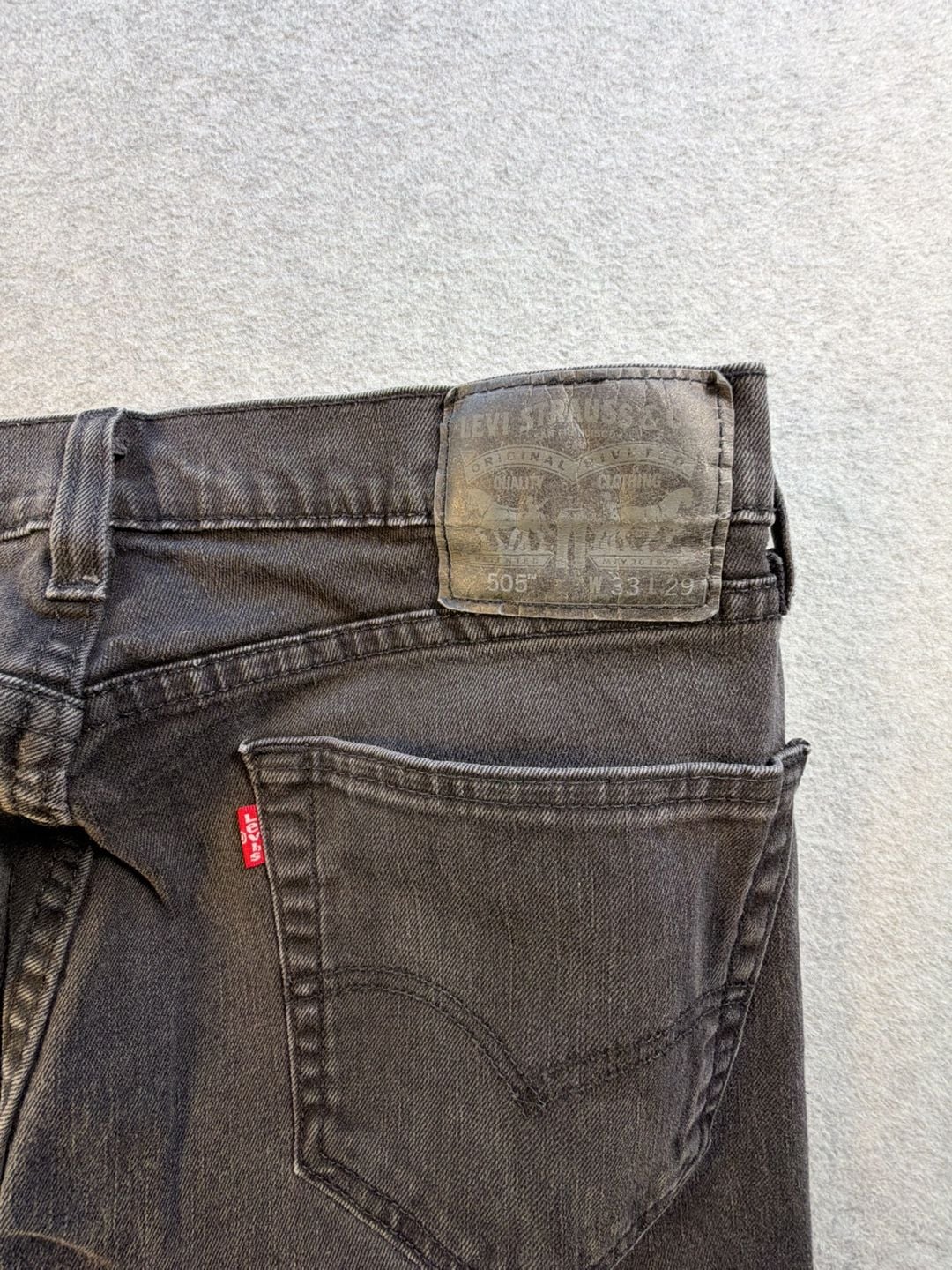 Levi's 505 Jeans Size W33 L29 Black Denim Straight Leg 8