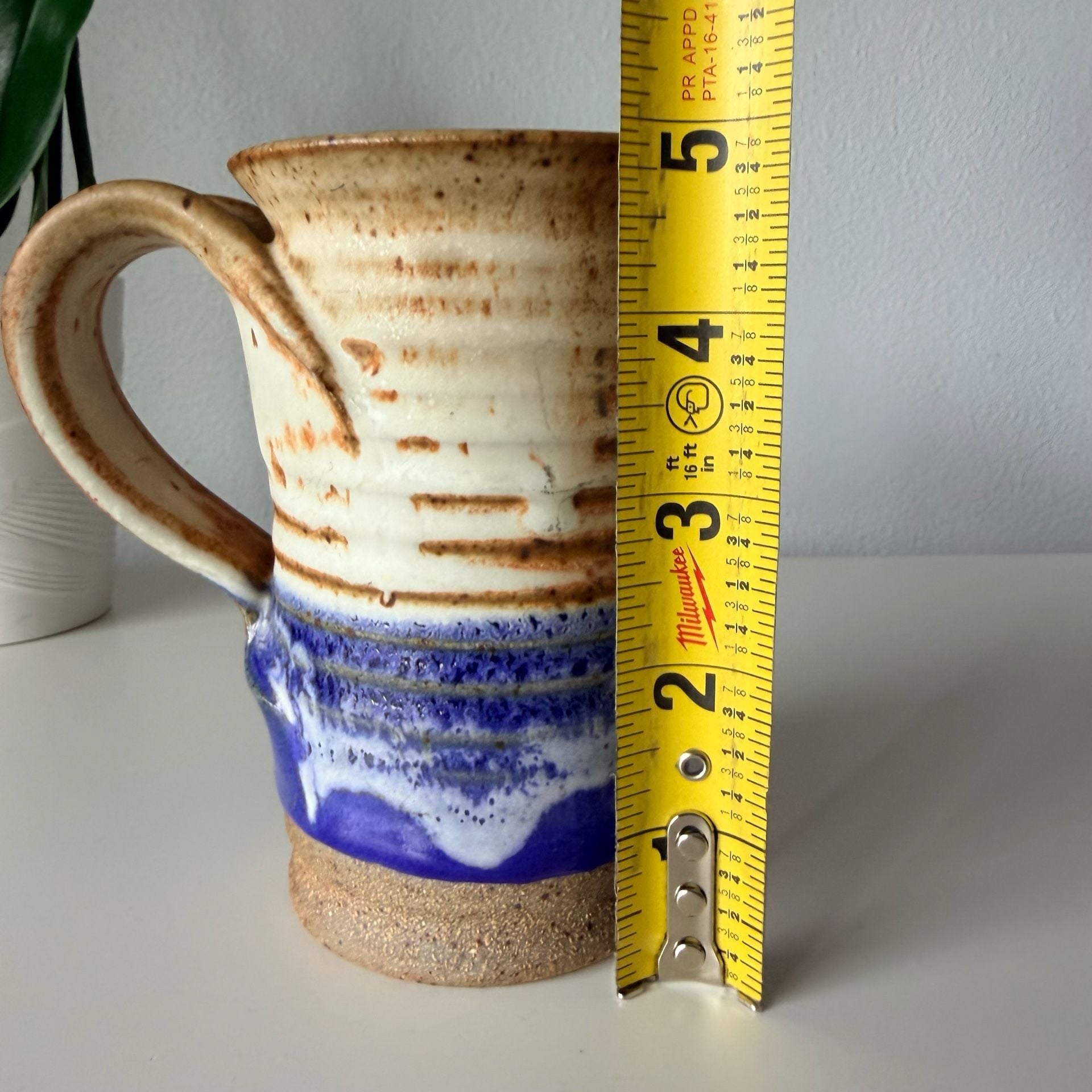 Reece Pottery Mug Size 7 Ocean Blue Glaze Tankard Coffee Mug 7