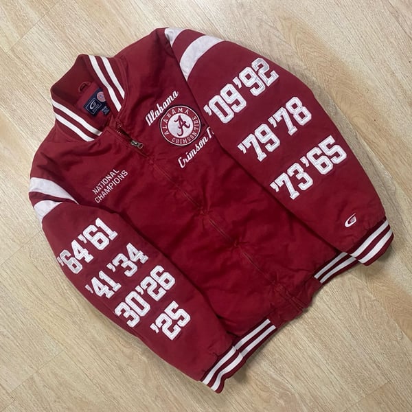 G-III Sports Alabama Crimson Tide Varsity Jacket Size XXL Red National Champions