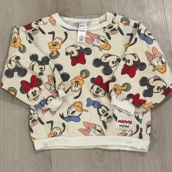 Disney Mickey Mouse & Friends Sweatshirt Size 4 All Over Print