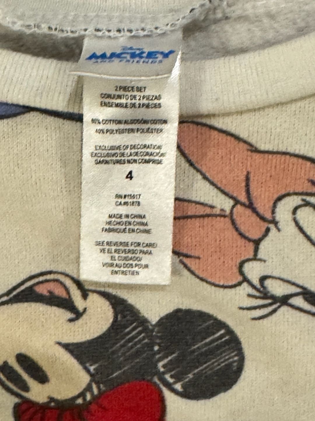 Disney Mickey Mouse & Friends Sweatshirt Size 4 All Over Print 3