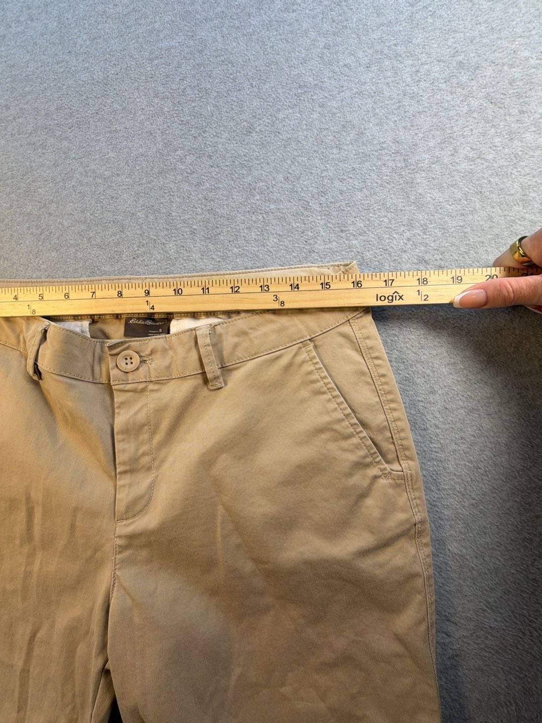 Eddie Bauer Legendwash Stretch Boyfriend Slim Chinos Women's Size 8 Khaki Tan 5
