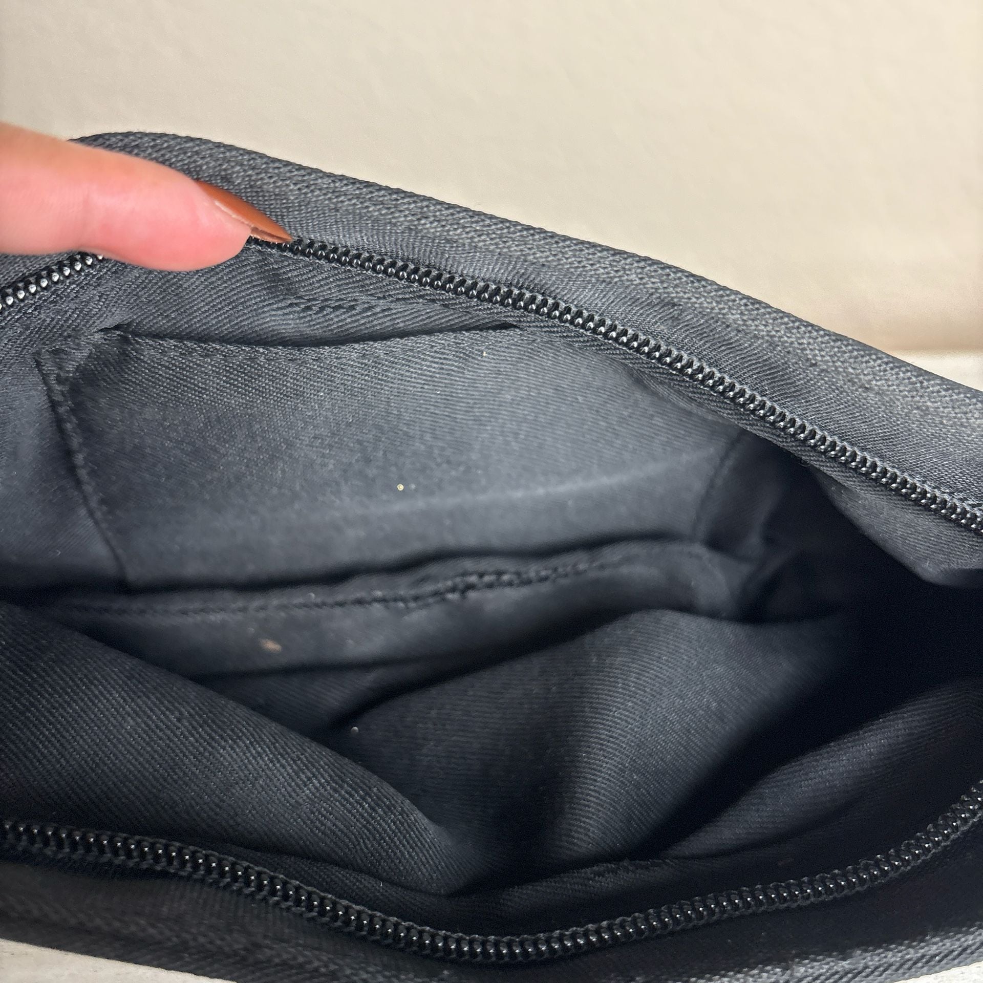 Y2K Black Baguette Shoulder Bag Frayed Trim Mini Purse Grunge Handbag 6