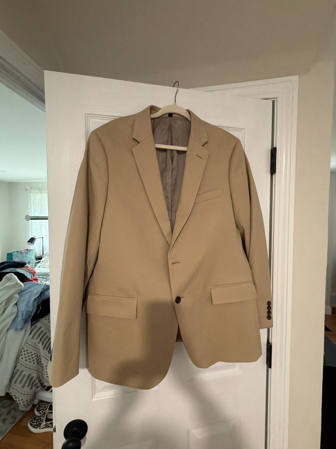 J.Crew Thompson Suit Jacket Size 44R Camel Beige Single Breasted Blazer 2