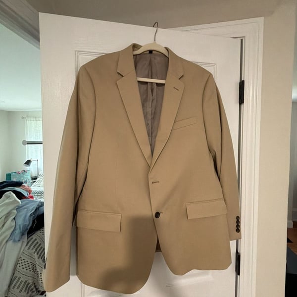 J.Crew Thompson Suit Jacket Size 44R Camel Beige Single Breasted Blazer