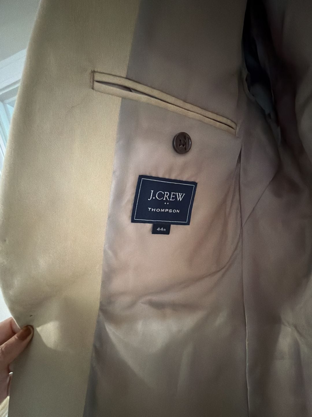 J.Crew Thompson Suit Jacket Size 44R Camel Beige Single Breasted Blazer 3