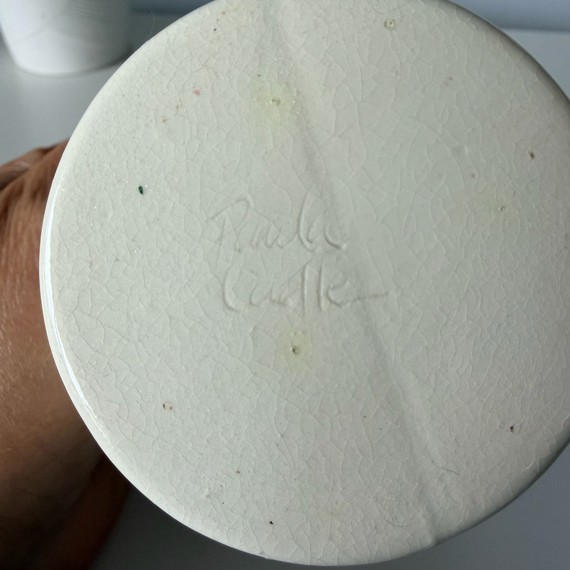 Paula Cottle Blue Heart Ceramic Canister with Lid 5