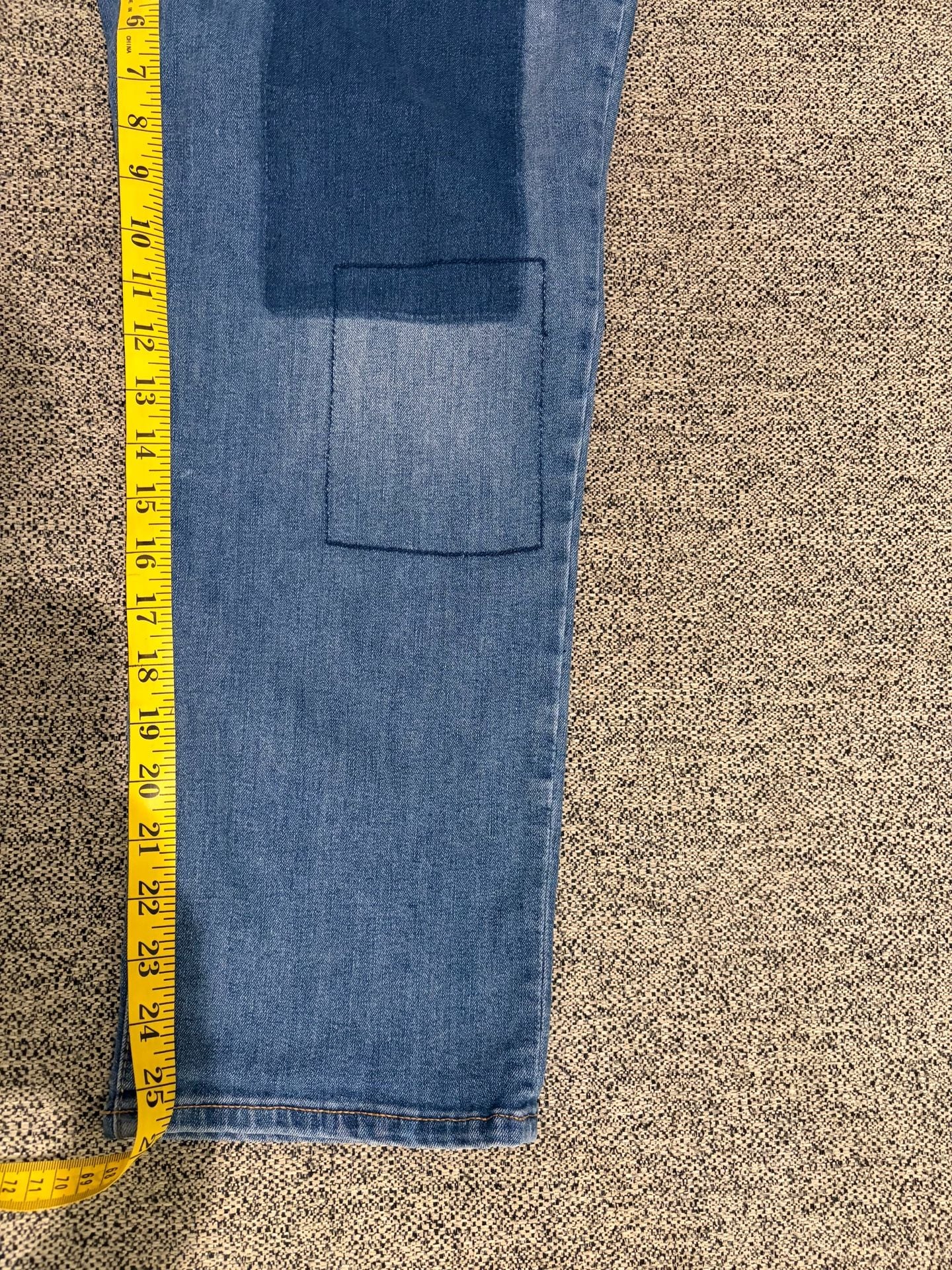 074-LOGO by Lori Goldstein Boyfriend Jeans Size 10P Medium Wash Patchwork 6
