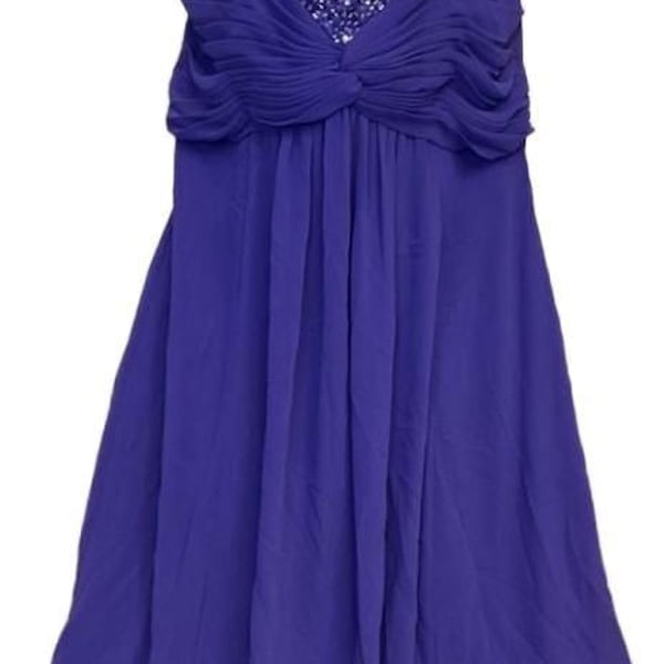 Y2K FairyCore Cocktail Dress Corseted Strapless Purple Beaded Chiffon