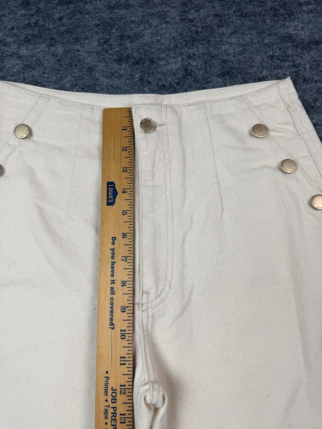 Koton High-Rise Wide-Leg Jeans Cream Button-Front W30 L32 6