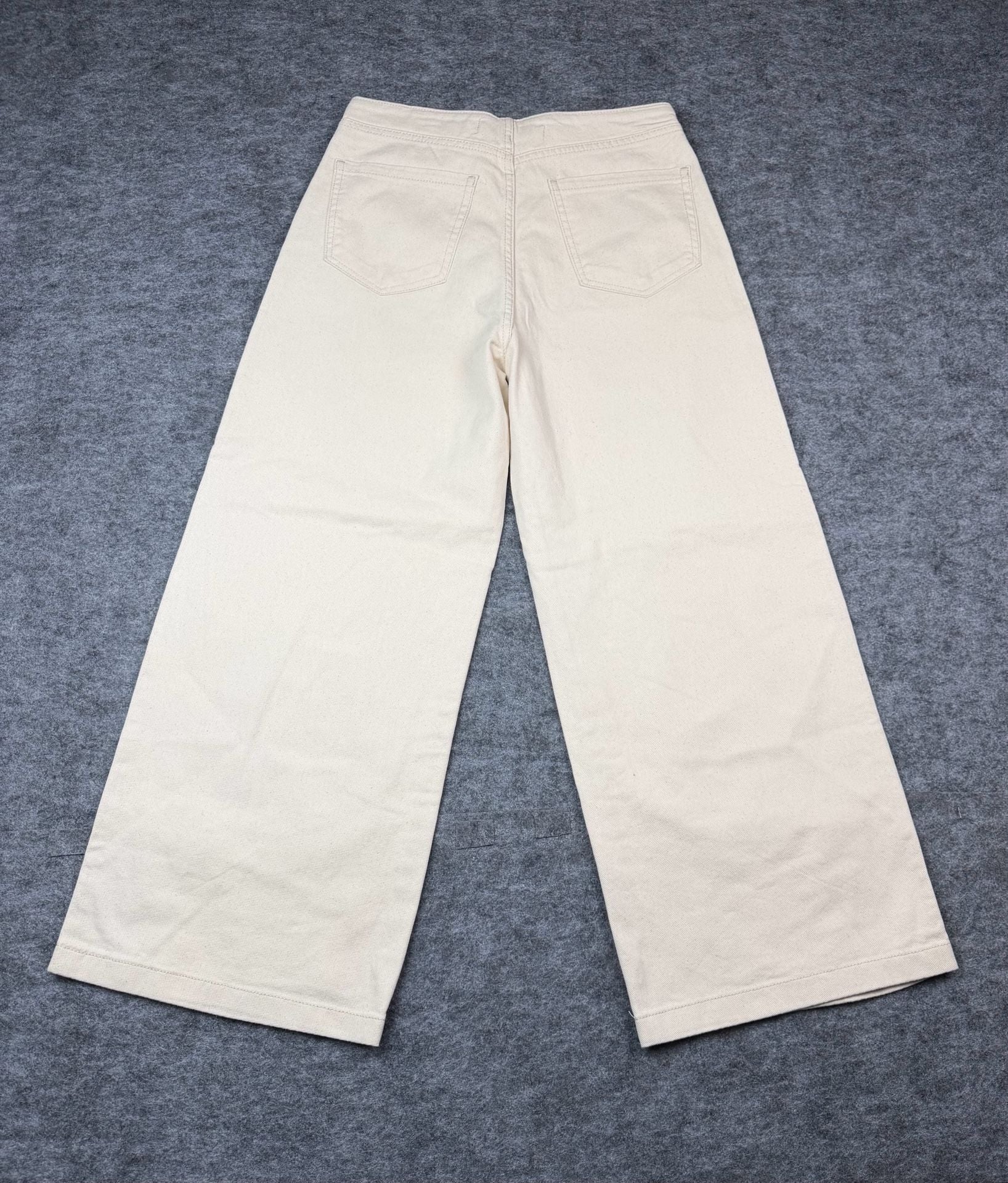 Koton High-Rise Wide-Leg Jeans Cream Button-Front W30 L32 8