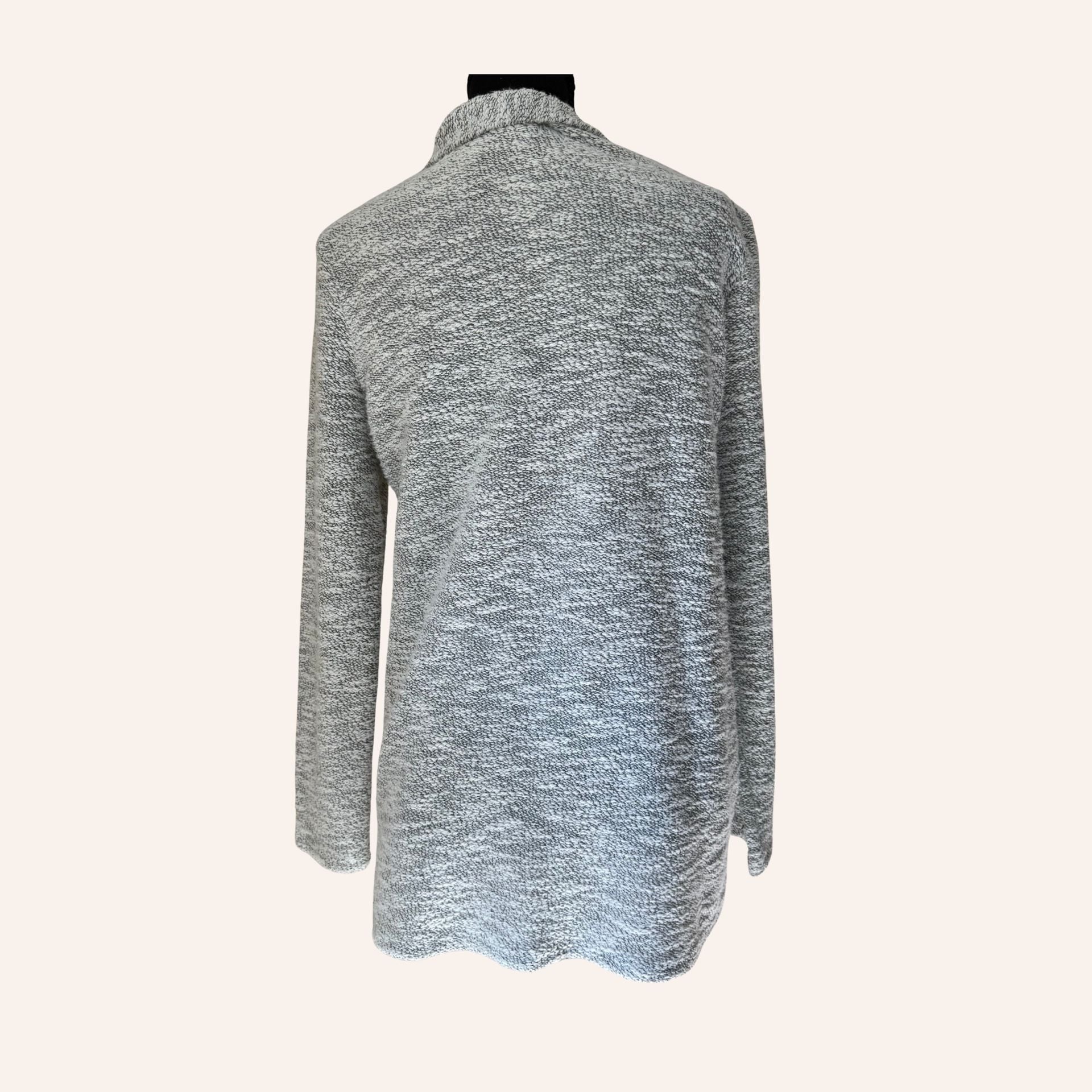 heathered grey open front cardigan quiet luxury xs 3