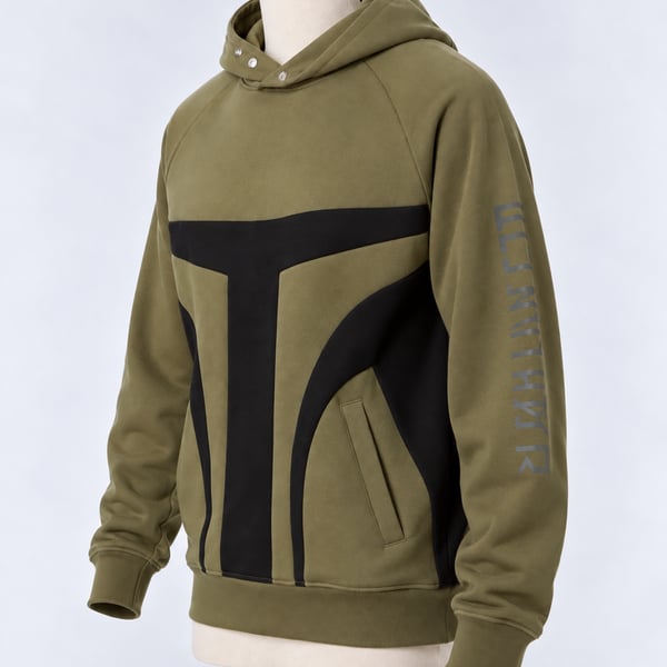 DC Star Wars Mando CB Pullover Hoodie Sweatshirt, IVY GREEN/BLACK S: Large NWT