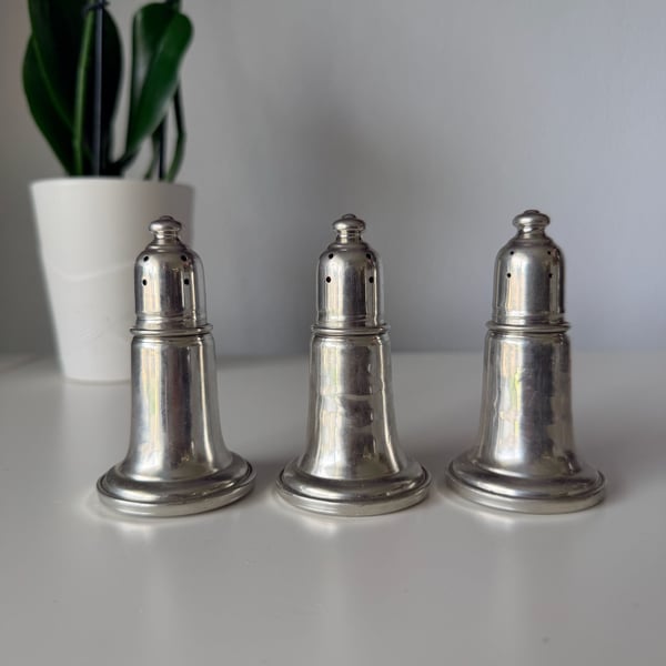 Empire Pewter Weighted Salt and Pepper Shakers Set of 3