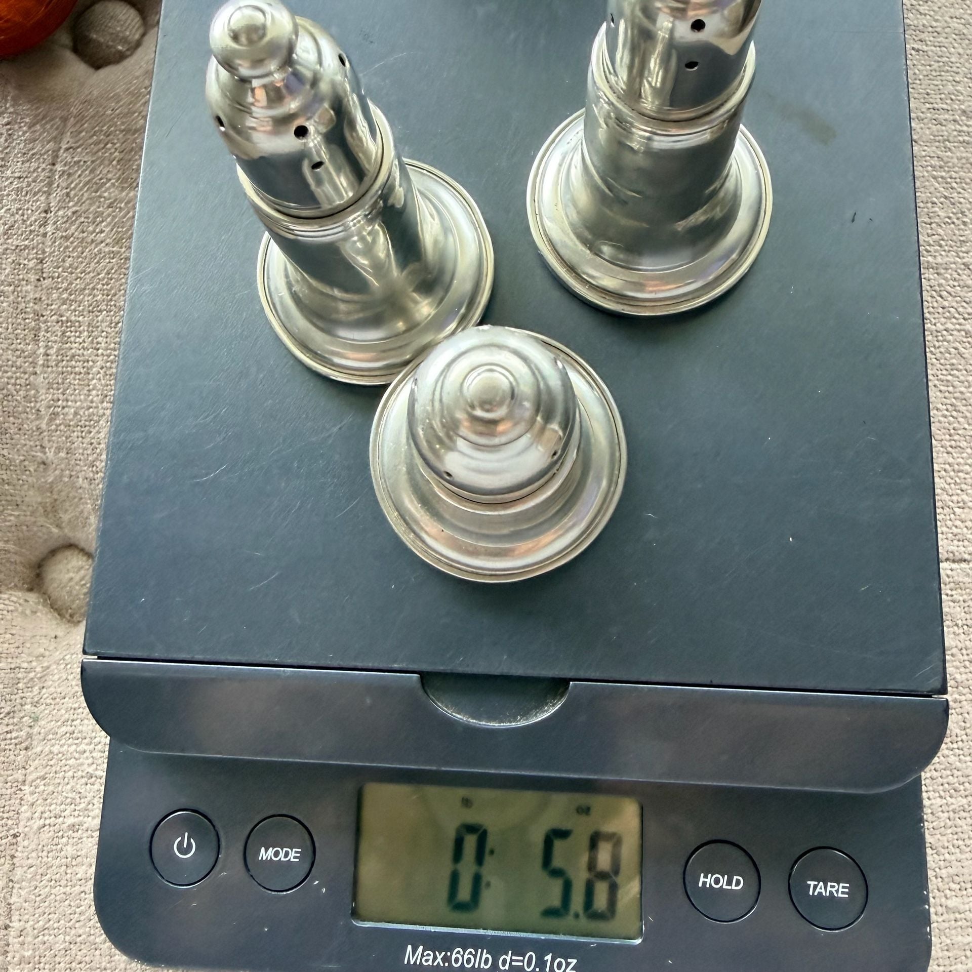 Empire Pewter Weighted Salt and Pepper Shakers Set of 3 7