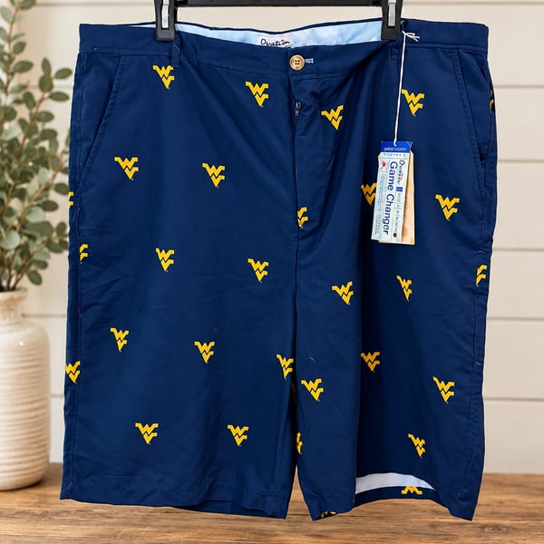 NWT Ovation Game Changer WVU Mountaineers Shorts Sz 44