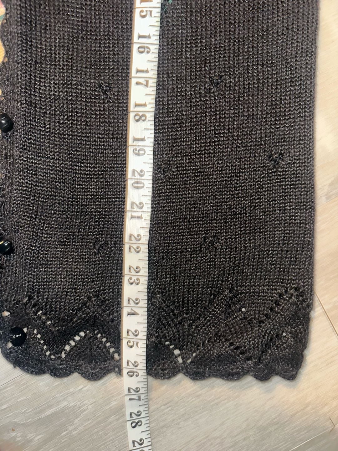 Capacity Petite Large Black Floral Embroidered Knit Sweater Vest with Scalloped 6