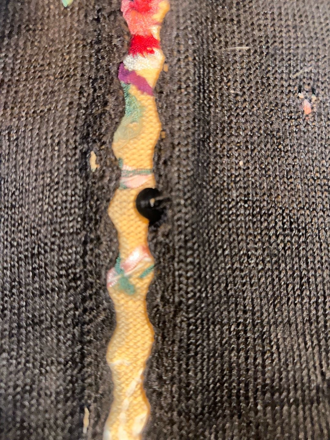 Capacity Petite Large Black Floral Embroidered Knit Sweater Vest with Scalloped 7