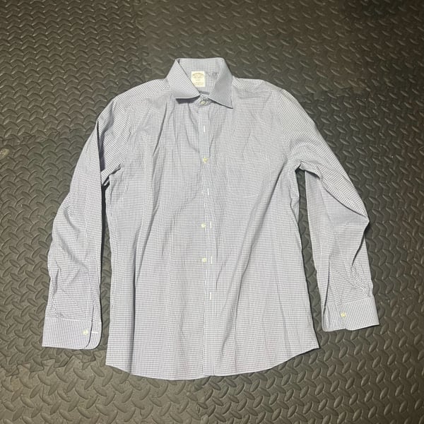 Brooks Brothers Soho Dress Shirt Size 15.5-33 Blue Plaid Non-Iron