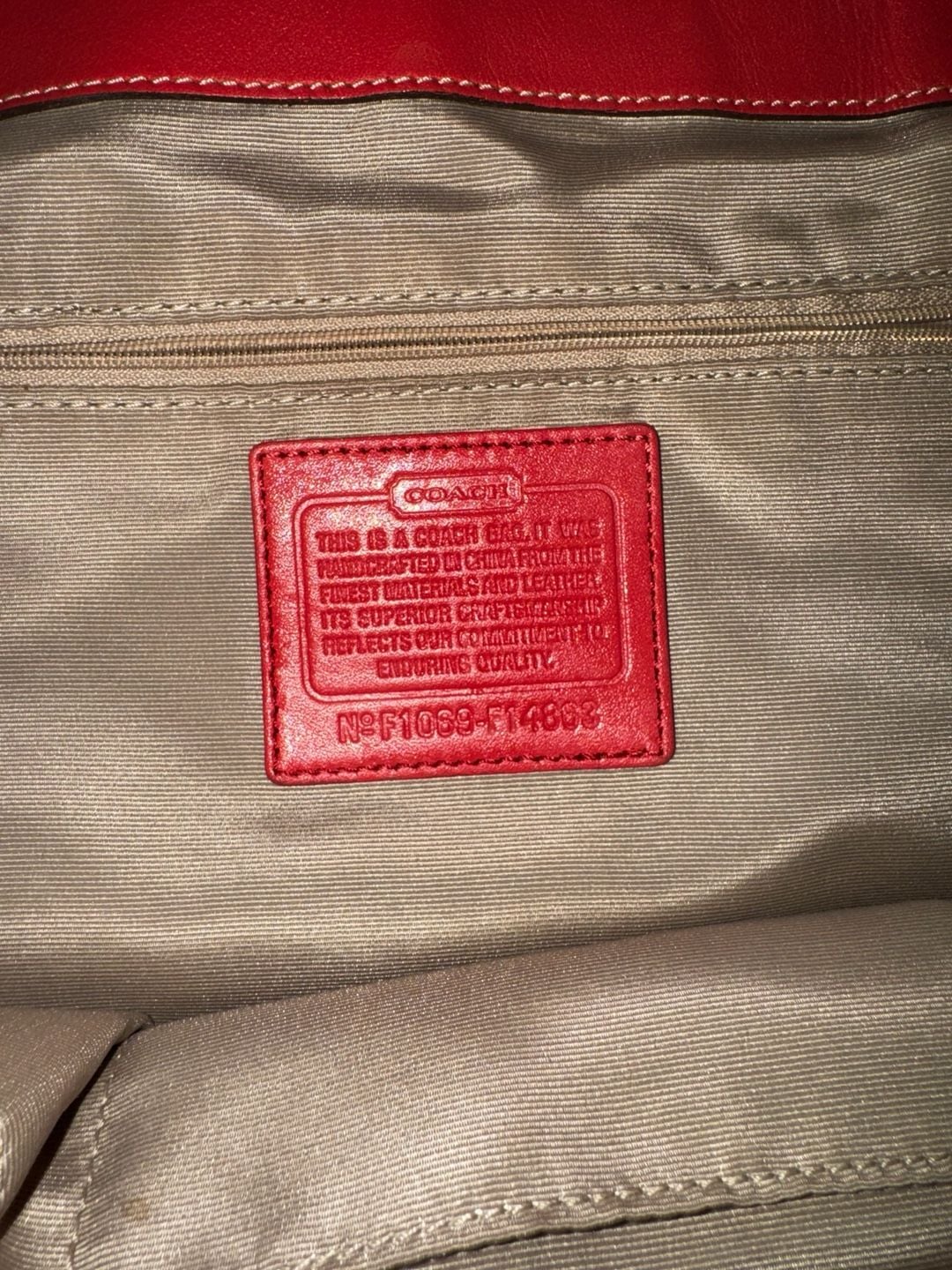 Coach Signature Logo Gabby XL Carryall Shopper Tote Beige/Coral Pink 10