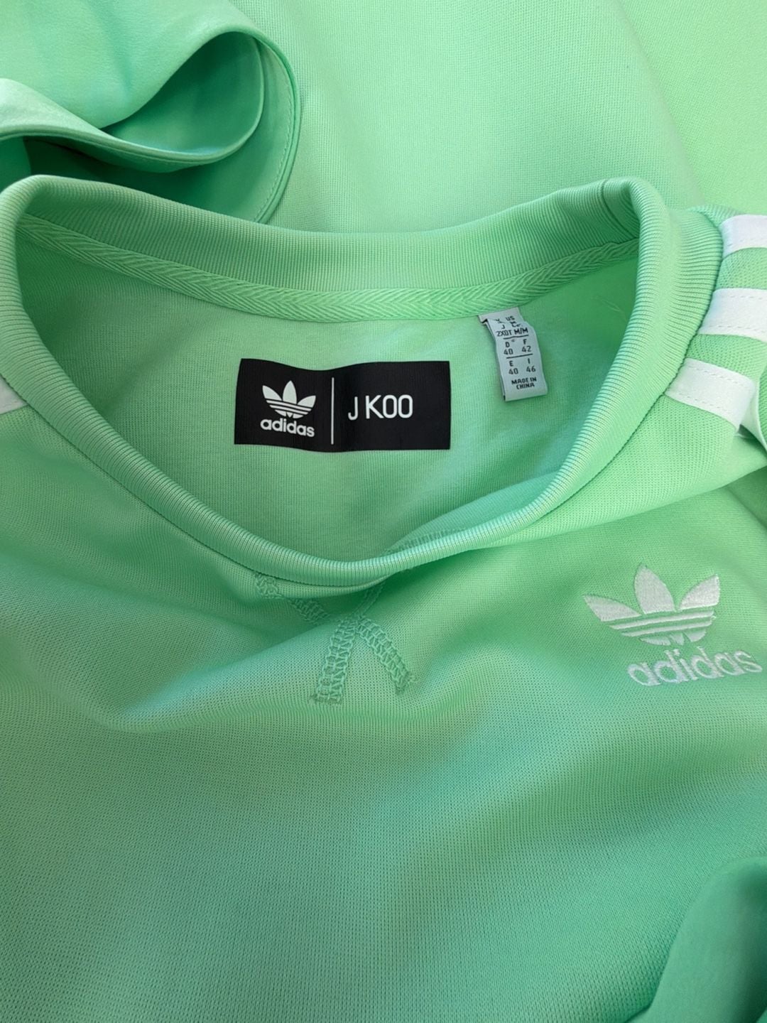 adidas Originals x J KOO Asymmetric Ruffle Dress Glory Mint FT9900 New S: Medium 4