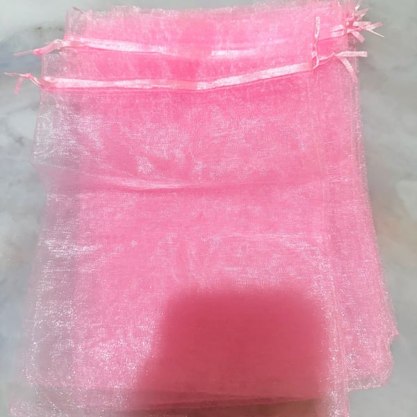 Pink Organza Bags 6x9 Pink Organza Gift Pouches