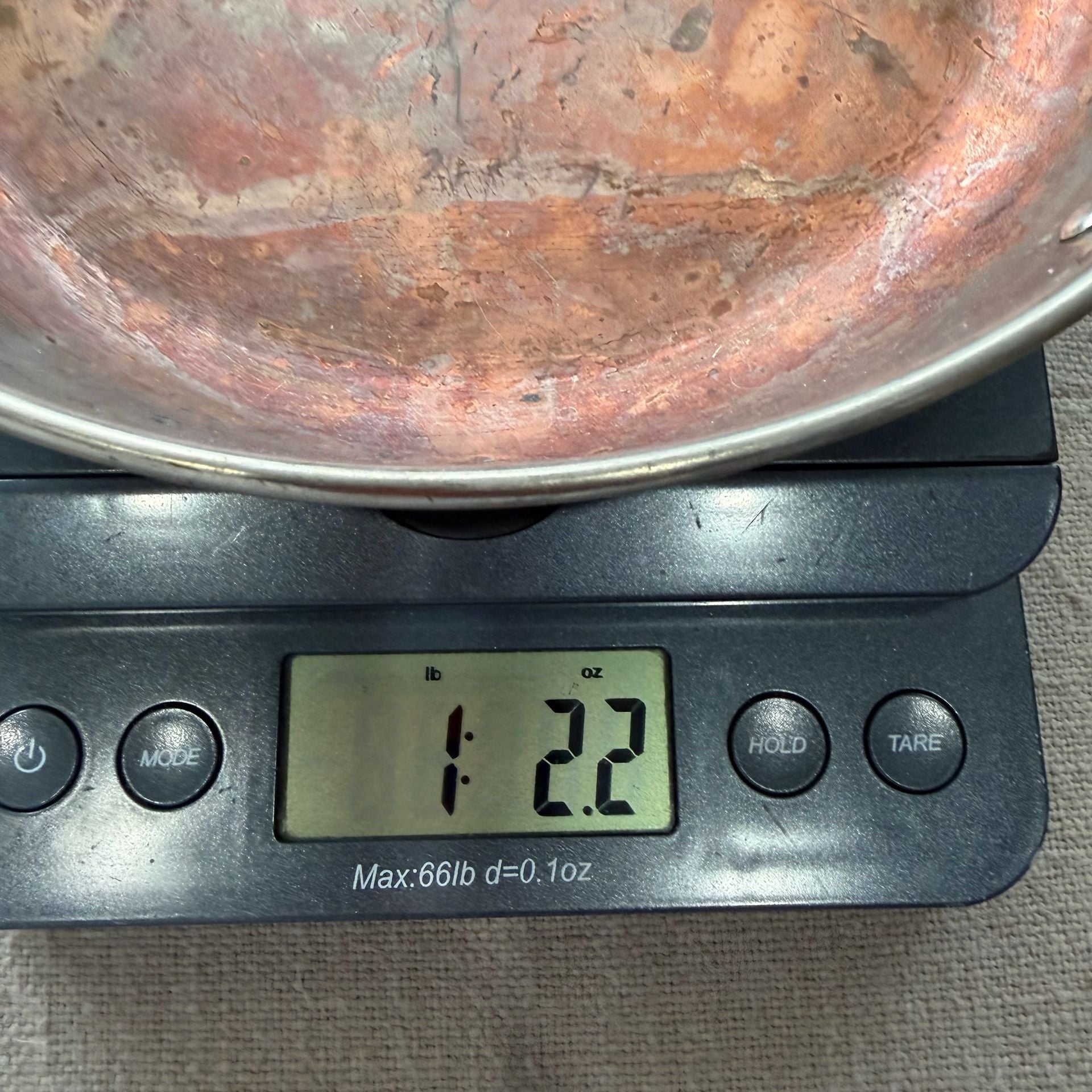 Vintage Copper Skillet with Brass Handle and Tin Lining 11
