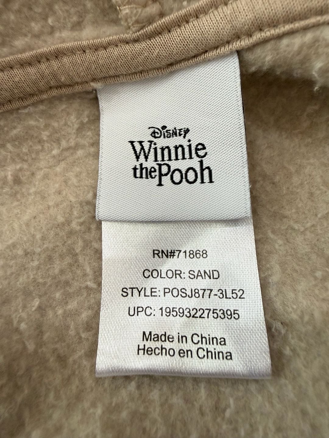 winnie the pooh embroidered patch hoodie disney sweatshirt large 3