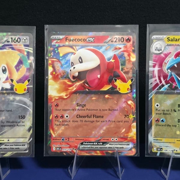 Pokemon 30th Celebration Jirachi Ex Fuecoco Ex Salamence Ex Holo Cards Set